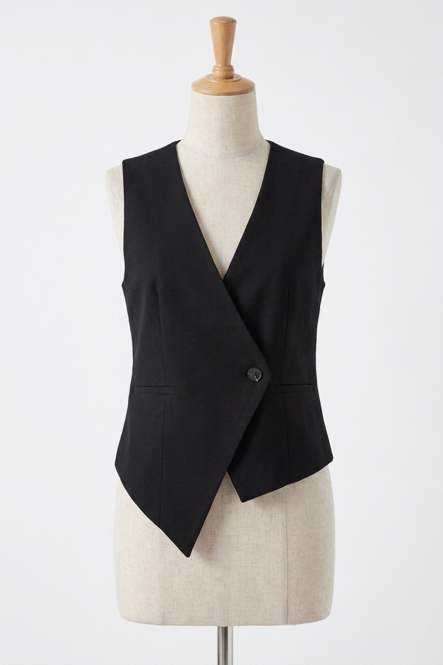 NEW APRICOT asymmetric vest in black